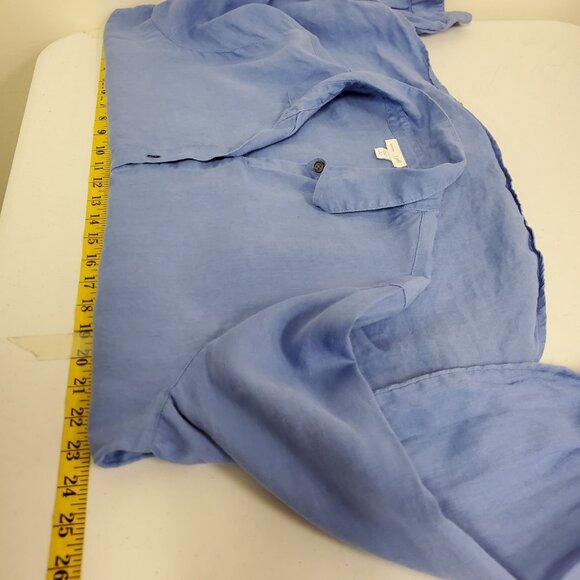 J Jill Love Linen Womens Button Up Top Size L Petite Beach Costal Sustainable - Picture 8 of 11